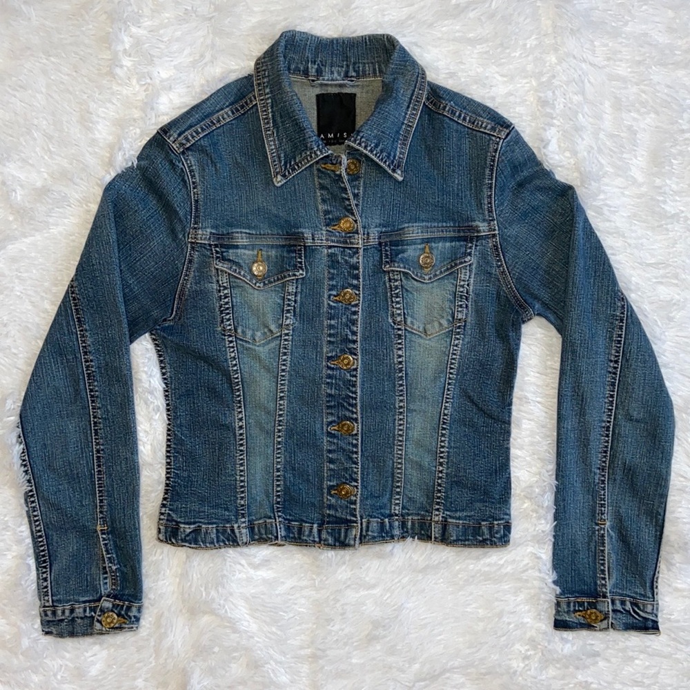 Amisu Stretch Blue Jean Jacket Size Medium